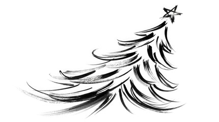 Fototapeta premium A beautifully sketched christmas tree a symbol of joy and festive
