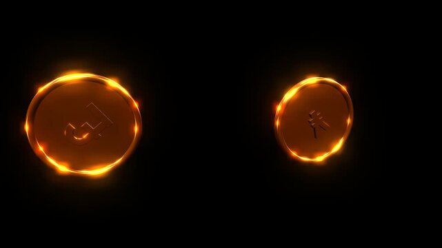 Eight golden forex currency symbols roll across a solid black background, enhanced by soft bloom, polished metallic reflections, and slowly sweeping cinematic studio lighting.