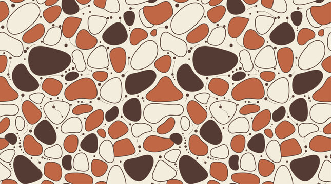 Abstract geometric pebble stones pattern with earthy tones Vector