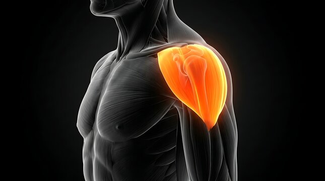 Human anatomy highlighting frozen shoulder and adhesive capsulitis
