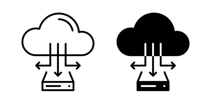 Data streaming icon flat outline in black