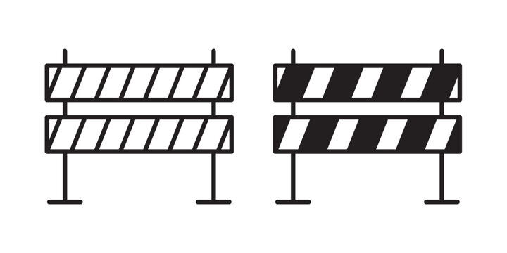 Roadblock icon flat outline in black