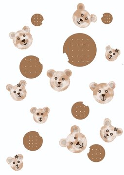 Panda head decoration with a biscuit