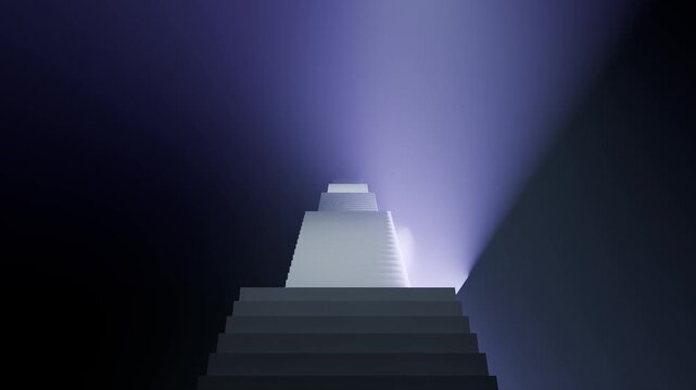 Endless stairs loop void moonlight steps staircase surreal ascent minimal ideal for presentation backgrounds web headers social media posts music covers and digital design projects
