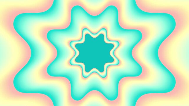 Retro psychedelic loop pastel star ripple pattern groovy hypnotic optical ideal for presentation backgrounds web headers social media posts music covers and digital design projects