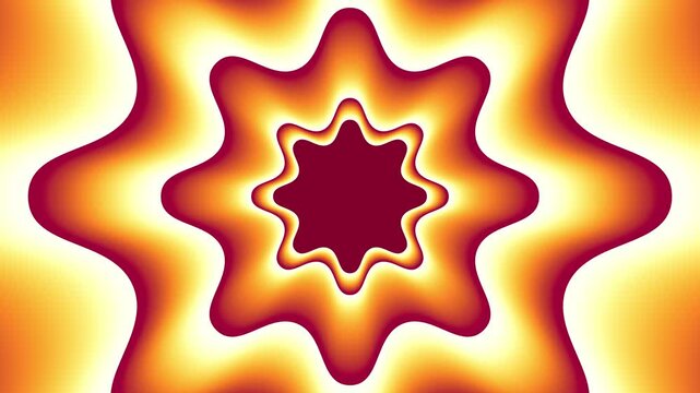 Retro psychedelic loop sunset star ripple pattern groovy hypnotic optical ideal for presentation backgrounds web headers social media posts music covers and digital design projects