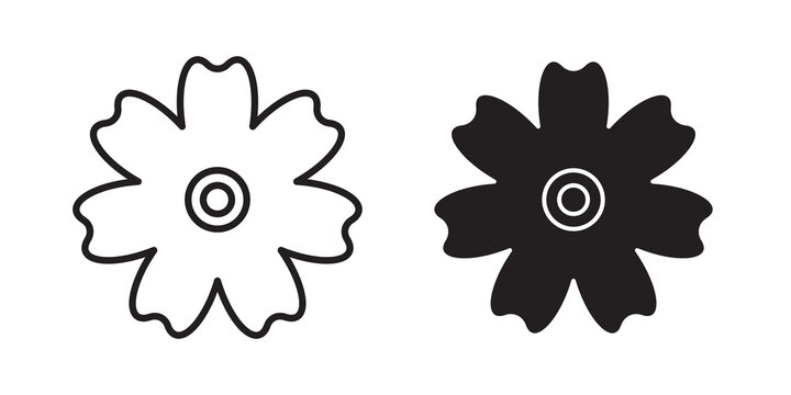 Hypericum icon flat outline in black