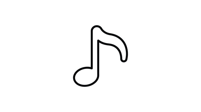 A single eighth note musical symbol is depicted as a black silhouette eighthnote music
