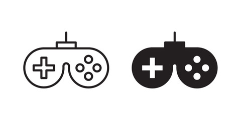 Game controller icon flat outline in black © ramsey