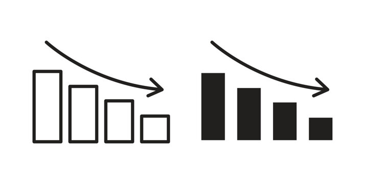 Chat arrow down icon flat outline in black