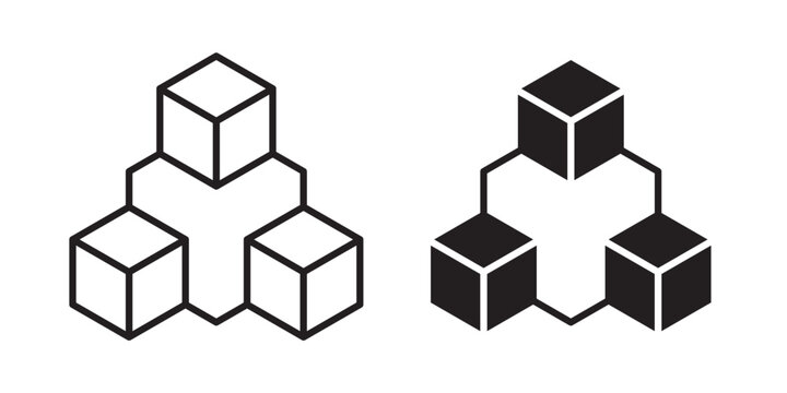 Modules icon flat outline in black
