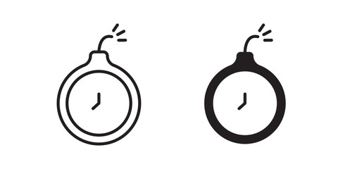 Deadline icon flat outline in black © ramsey