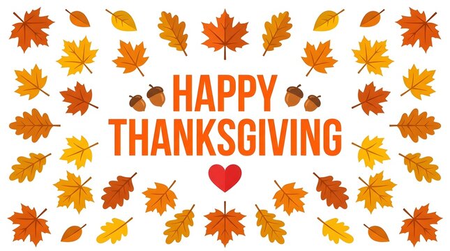 Vibrant thanksgiving greeting with colorful autumn leaves