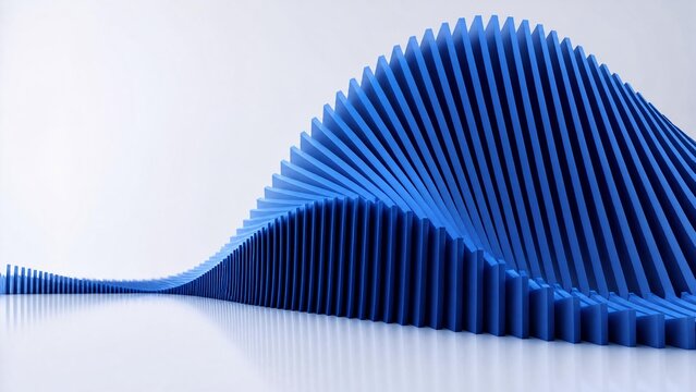 Blue geometric wave pattern creative parametric architectural design model studio background.