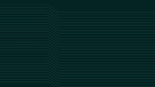 A series of thin, parallel horizontal lines in a light teal color on a dark teal background, with a vertical zig-zag shift in the center of layout