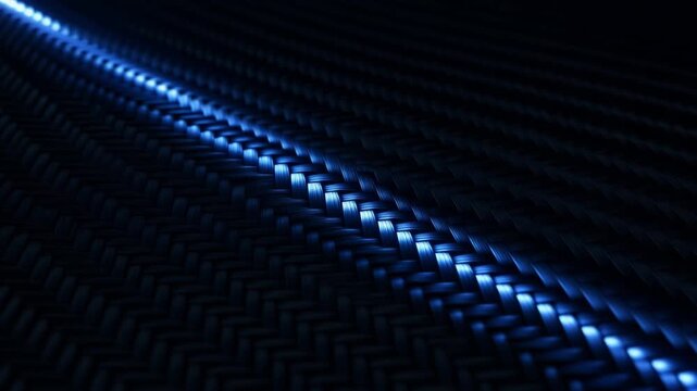 Blue Carbon Fiber Weave with Moving Highlights
