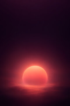 Vertical dark gradient background with glowing coral orb for mobile app and stories
