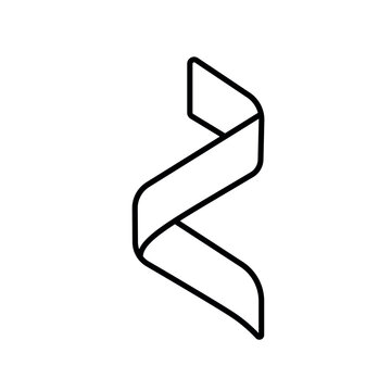 Protein icon with a stylized ribbon structure, line vector icon with editable stroke.