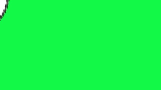 Hand Drawn Zipper Unzip Transition 2D Cartoon Animation Overlay for Green Screen Keying