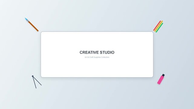 Minimalist Title Graphic with Stationery Icons and Placeholder Text
