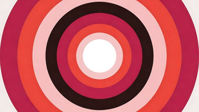 PNG image of Abstract series of concentric circles in varying shades of red and pink creating a tunnel effect on transparent background