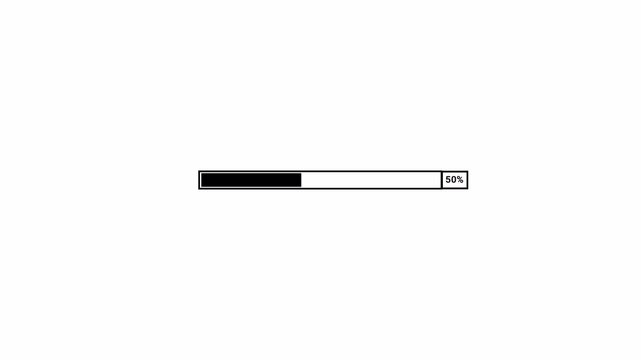 100% Loading Bar Progress Indicator Animation on Transparent Background,Simple Progress Bar Animation from 0% to 100%, Isolated on Transparent Background,Website Loading Progress Bar Animation.