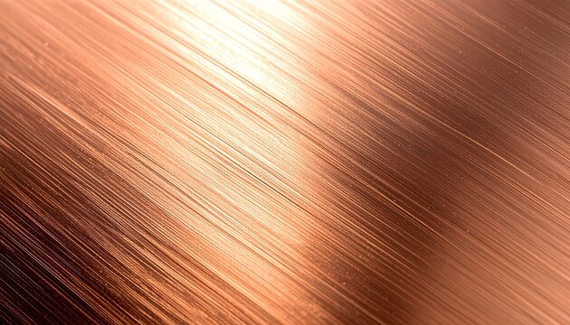 Copper metal brushed surface texture with diagonal lines