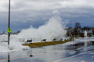 Coastal storm - Nor'easter hitting the north shore of Boston © Harald