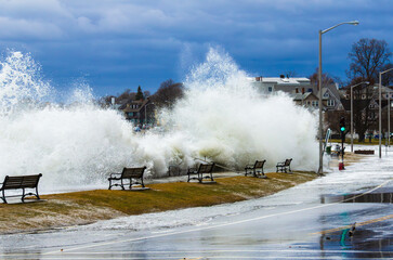Coastal storm - Nor'easter hitting the north shore of Boston © Harald