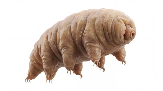 A small brown tardigrade microscopic water bear creature