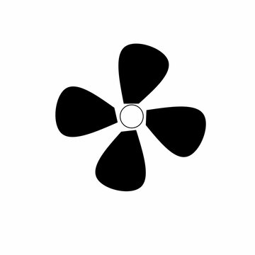 Black fan blade spinning propeller vector illustration.