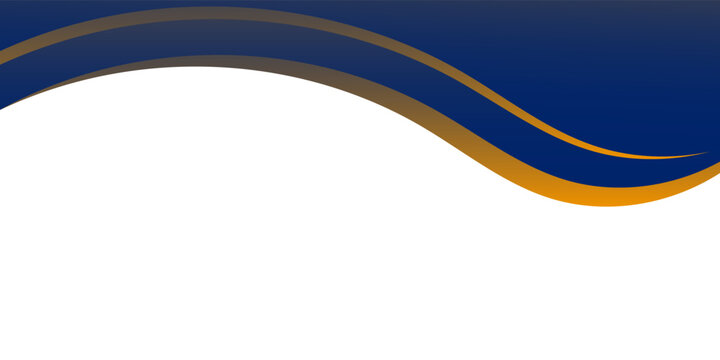 Abstract blue and yellow orange wave header background vector design for banner, presentation slide, or certificate template benner poster vector ilustrator modern desain