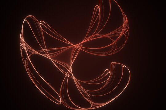 Copper abstract strange attractor glow background for wallpaper