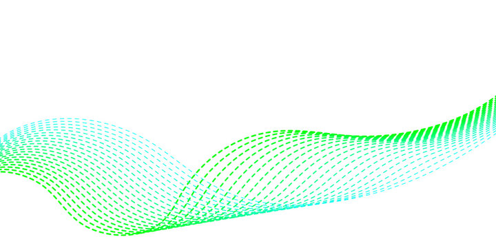 Green and teal wavy lines form a dotted pattern against a white background