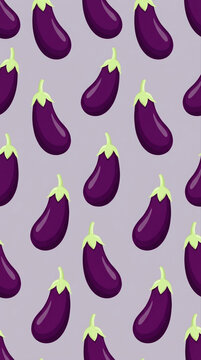 Pattern of Eggplants, featuring wallpaper, vegetable, food, digital art, purple, healthy eating, nature, organic, culinary, design, agriculture, produce