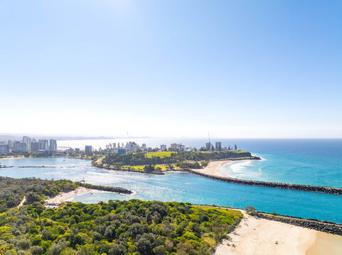 Tweed Heads with Gold Coast in the background, Coast of Australia 