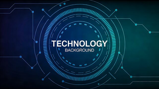 Futuristic technology background with blue digital interface and circuit lines