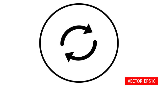 Circular Arrows Icon, Refresh Symbol, Reload Loop, Recycle, Undo, Repeat Sign