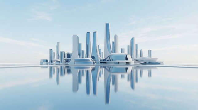 An AI-powered metropolis featuring advanced futuristic city architecture and smart city urban planning.