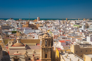 Aerial view of Cadiz from cathedral tower © rastkobelic