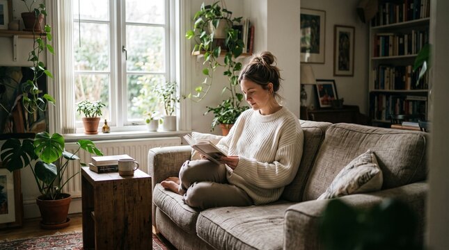 young couple sitting on sofa at home,Young couple sitting together on a comfortable sofa at home, enjoying a relaxing moment in a cozy and modern living room, smiling naturally and sharing quality tim