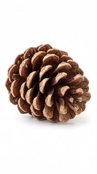 pine cone on white background,Pine cone isolated on a clean white background, natural pine cone with detailed woody scales and a realistic brown texture, simple botanical composition, soft studio ligh