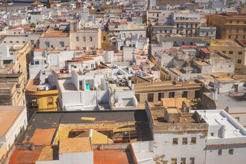 Aerial view of Cadiz from cathedral tower © rastkobelic