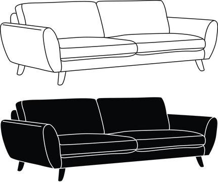 Modern sofa furniture icons