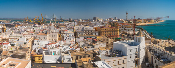Aerial view of Cadiz from cathedral tower © rastkobelic