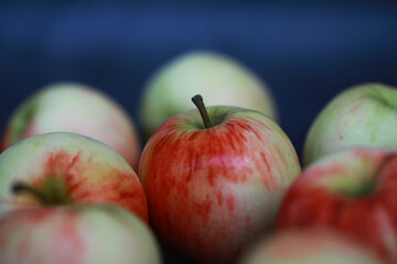 Close-Up of Fresh Red Apples with Blurred Background in Natural Light © alexkich