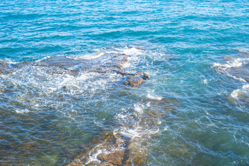 Great blue waters of Atlantic ocean near coastline of Cadiz © rastkobelic