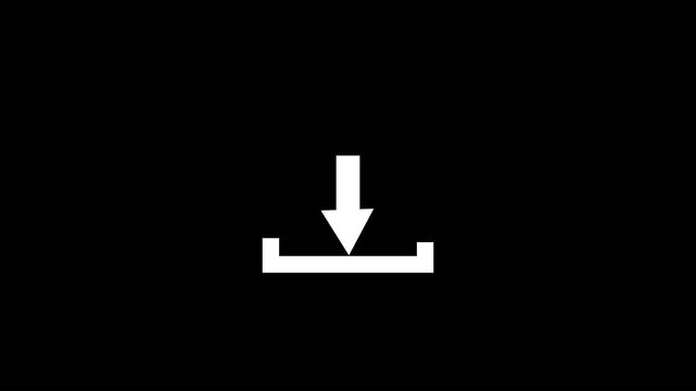 Animated download white line icon. Save file from online. Interface. Internet connection. Seamless loop HD video.