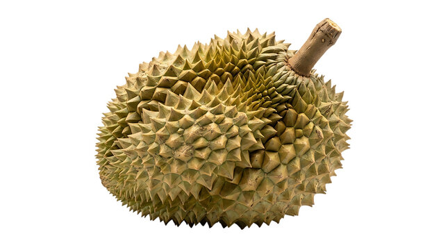 Fresh whole durian fruit isolated on white background with azomethines