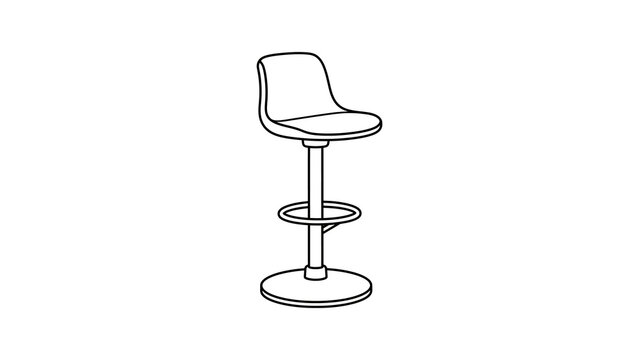 Modern adjustable bar stool with metal frame for kitchen island seating.